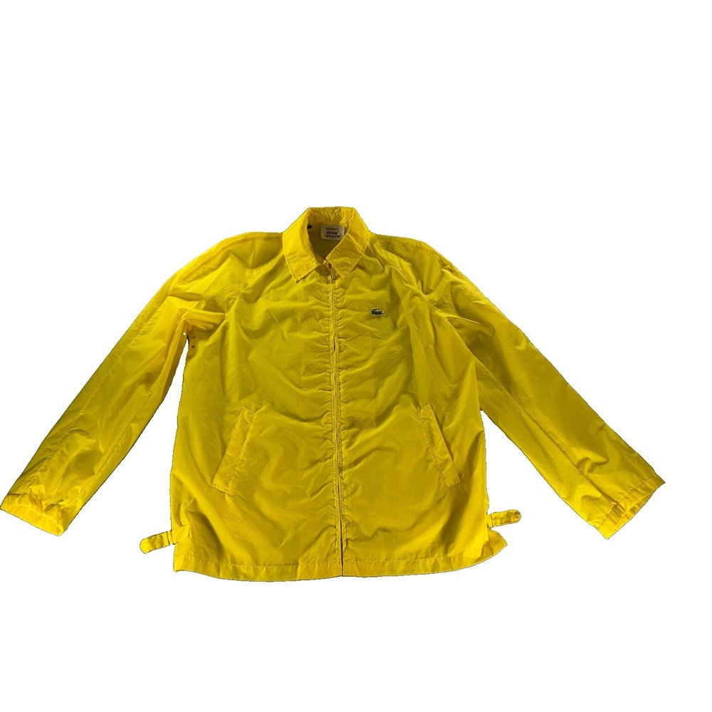 Vintage IZOD Lacoste Yellow Windbreaker Jacket Men's Large Full Zip USA Prep